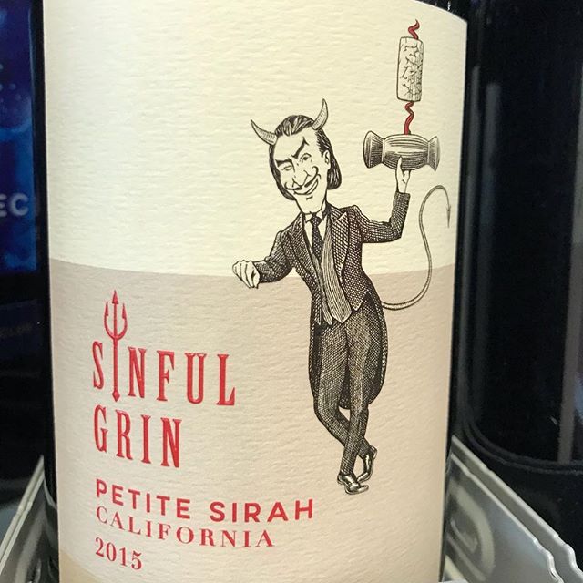 Day 13 of 31 Days of Halloween wine labels. It’s Friday the 13th and this Sinful Grin makes an appearance. Looks like the devil uncorked it, but I drank it. Cheers! Follow for more..⠀